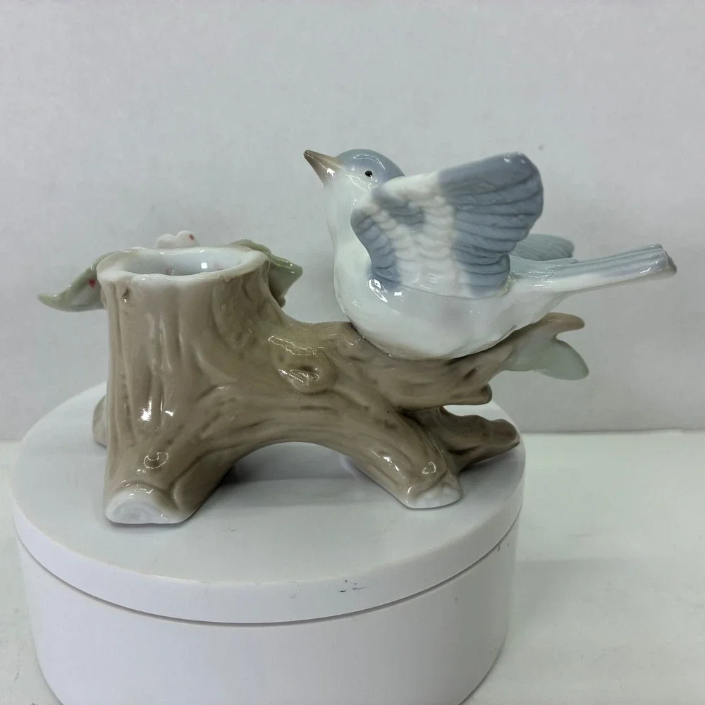 Jamestown China Small Wonders Blue Bird Porcelain Figurine Candle Holder